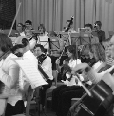 our members playing to an expectant crowd